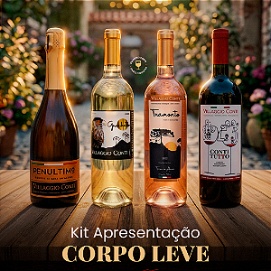 KIT APRESENTAÇÃO CORPO LEVE - 4un.Vinhos VILLAGGIO CONTI