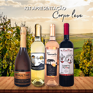 KIT APRESENTAÇÃO CORPO LEVE - 4un.Vinhos VILLAGGIO CONTI