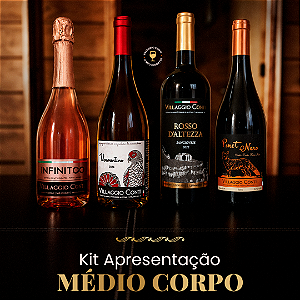 KIT APRESENTAÇÃO MÉDIO CORPO - 4un.Vinhos VILLAGGIO CONTI