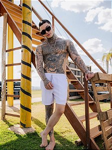 Short Masculino Tactel com Elastano Branco