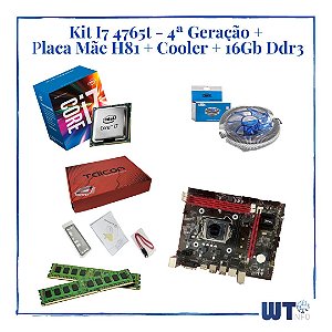 Kit I7 4765T + Placa Mãe H81 1150 + 16 gb Ddr3 + Cooler
