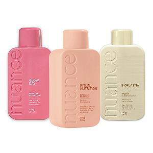 Kit Cronograma Capilar 250ml | Glow Day, Ritual Nutrition, Bioplastia | Nuance