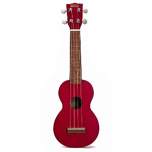 Ukulele Soprano Natural Vermelho Transparente - Série Kahiko