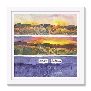 Que pena que acabou - Tirinha Téo & O Mini Mundo - 30x30 cm - Moldura branca