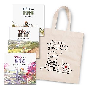 Coleção Téo & O Mini Mundo EM DOBRO + 2 Ecobags - Pacote com 2 kits para presentear