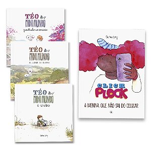 Livro Click Plock + Coleção Téo & O Mini Mundo COMPLETA