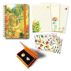 Planner + Pins + Kit Papel de Cartas