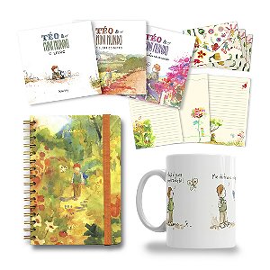 Planner + Coleção Téo & O Mini Mundo + Caneca + Kit Papel de Cartas