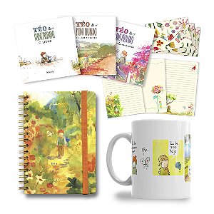Planner + Coleção Téo & O Mini Mundo + Caneca + Kit Papel de Cartas
