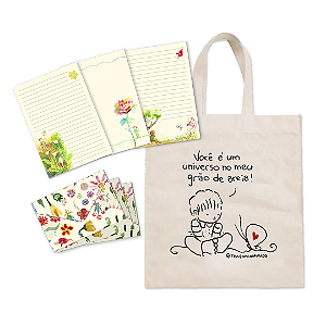 Ecobag oficial + Kit Papel de Cartas Téo e Eulália com Envelope