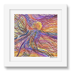 Quadro - Folha em Branco - Tirinha Téo E O Mini Mundo - 15x15 Cm - Moldura Branca