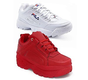 tenis fila plataforma vermelho