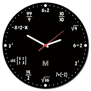 Relógio de Parede 30x30cm Matemática
