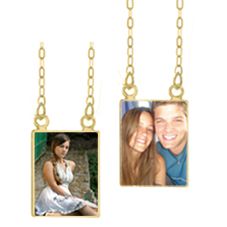 Colar Escapulário Personalizado 2 Fotos Vertical Banho de Ouro ou Prata