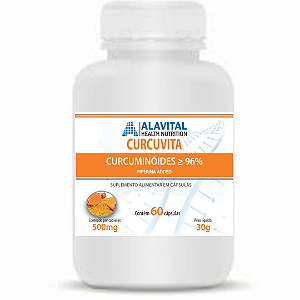 CURCUVITA - CURCUMINA COM PIPERINA 60 CAPS - ALAVITAL