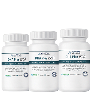 COMBO 15% OFF - 3 UNIDADES DHA PLUS 1.500mg TG 100 CAPS - ALAVITAL