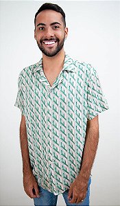Camisa Quadriculada Verde e Rosa