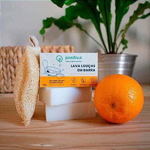 KIT LAVA LOUÇA COM BUCHA VEGETAL + LAVA LOUÇAS EM BARRA