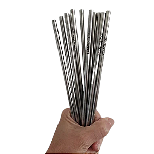 KIT COM 10 UN. DE CANUDO INOX RETO