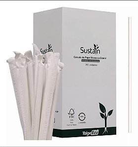 CANUDO DE PAPEL BRANCO CAIXA COM 200 UN.