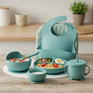 Kit Refeição Bebê em Silicone com 6 peças