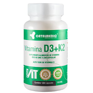 VITAMINA D3 + K2 (MK-7) EM CÁPSULAS Catalmedic