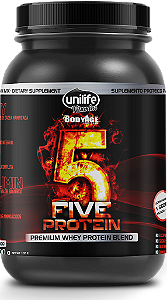 Whey Five - Proteína de albumina, arroz, ervilha, soja e whey - Sabor morango