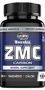 ZMC Carbon - Suplemeto mineral de zinco, magnésio e cálcio - 120 cáps