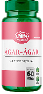 Ágar-Ágar - Gelatina Vegetal - 60 cáps