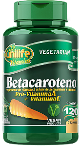Beta caroteno - Vitamina A e C - 120 cáps