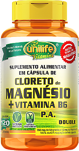 Cloreto de Magnésio P.A. com vitamina B6 - 120 cáps