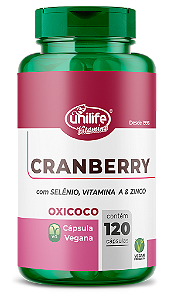 Cranberry com selênio, vitamina A e zinco - 120 cáps