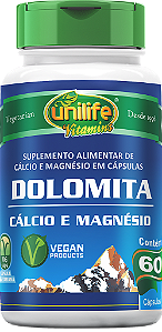 Dolomita - Cálcio e magnésio - 60 cáps