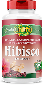 Hibisco com gengibre e picolinato de cromo - 90 comprimidos