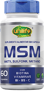 MSM - Metil sulfonil metano com biotina + Vitaminas - 60 cáps