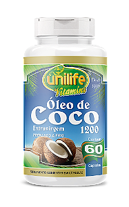 Óleo de coco - Extra virgem - 60 cáps 1200 mg