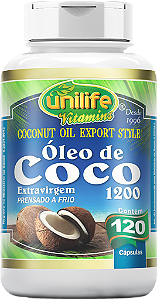 Óleo de coco - Extra virgem - 120 cáps 1200 mg