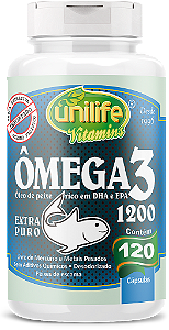 Ômega 3 - Óleo de peixe extra puro - 120 cáps 1200 mg