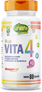 Vita4 - Cálcio, magnésio, vitamina D3 e vitamina K2 - 60 cáps