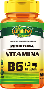 Vitamina B6 - Piridoxina - 60 cáps