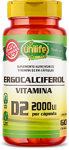 Vitamina D2 - Ergocalciferol - 60 cáps