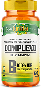 Vitaminas do complexo B (B1, B2, B3, B5, B6, B7, B9 e B12) - 60 comprimidos
