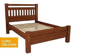 Cama de Casal Orleans De Madeira Maciça 1,60