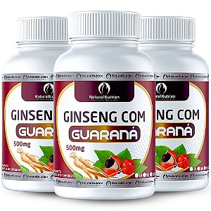 Suplemento Ginseng Guaraná 500mg 300 Cápsulas Foco e Vitalidade