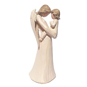 Anjo Decorativo Nude com Crianca 18cm