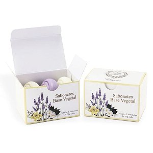 Sabonete Vegano em Barra Mini Kit com 3 Vanilla Lavanda Chá Branco Petit Savon