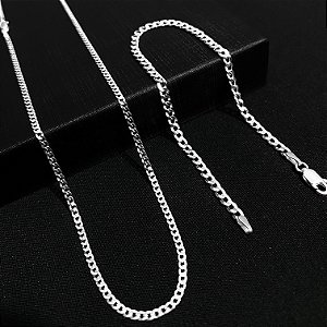 Conjunto Grumet Corrente 2mm 70cm + Pulseira 3mm