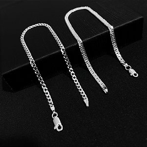 Kit Pulseira Grumet 3mm + Pulseira Elo Duplo 3mm