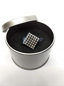 Cubo Magnético 216 Esferas 3mm Prata Bucky Balls Neocube