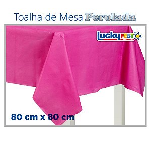 Toalha de Mesa Perolada Lisa Pink - 10 unidades - 80cm x 80cm